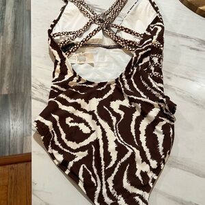 La Blanca Brown and White Swimsuit